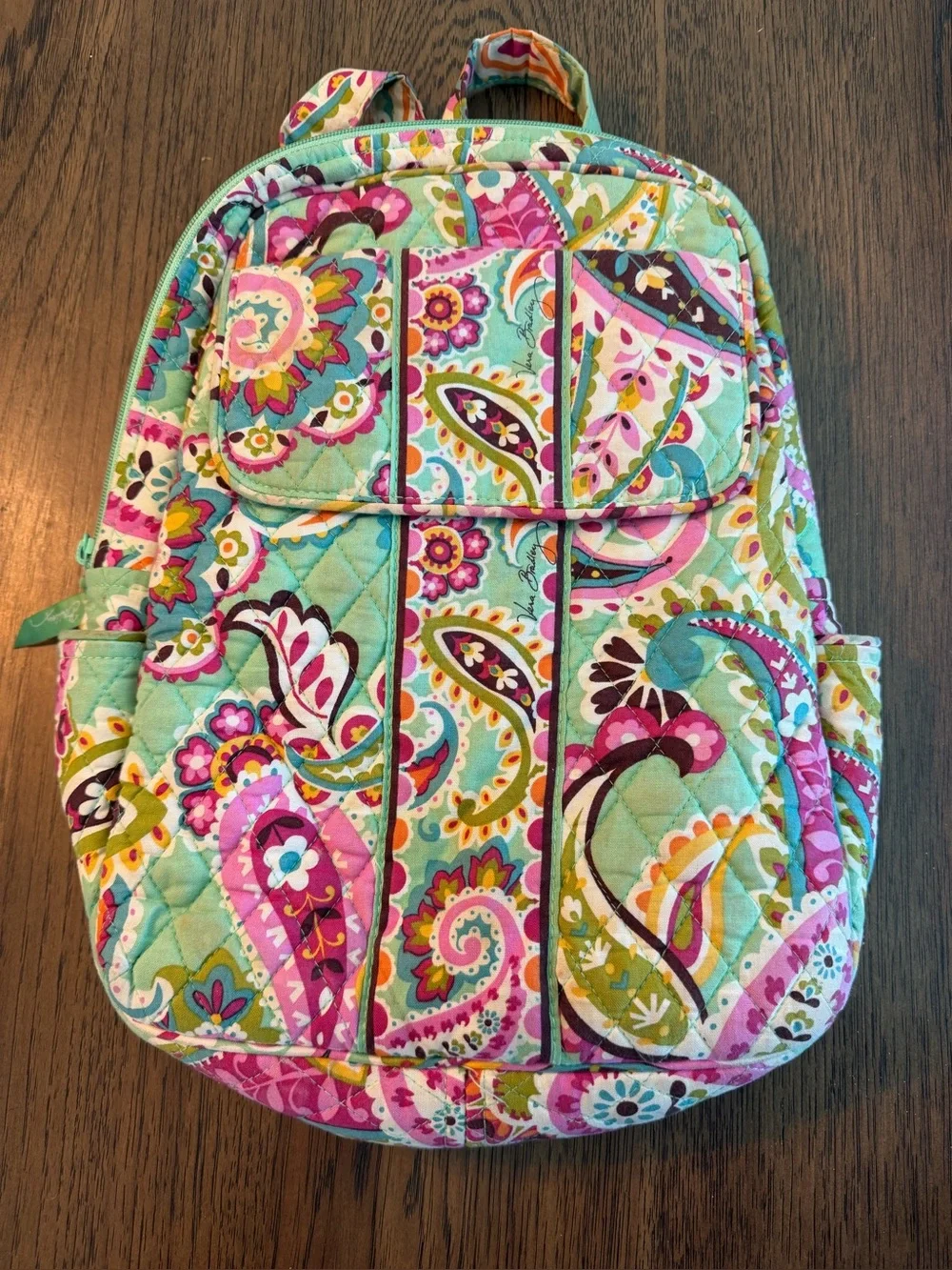 Vera Bradley-Inspired Quilted Turquoise Floral Backpack